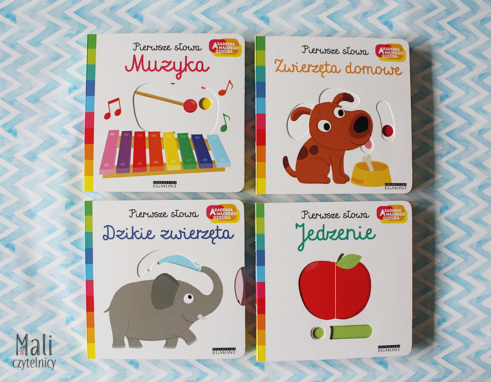 Seria Pierwsze słowa: Muzyka / Dzikie zwierzęta / Zwierzęta domowe / Jedzenie