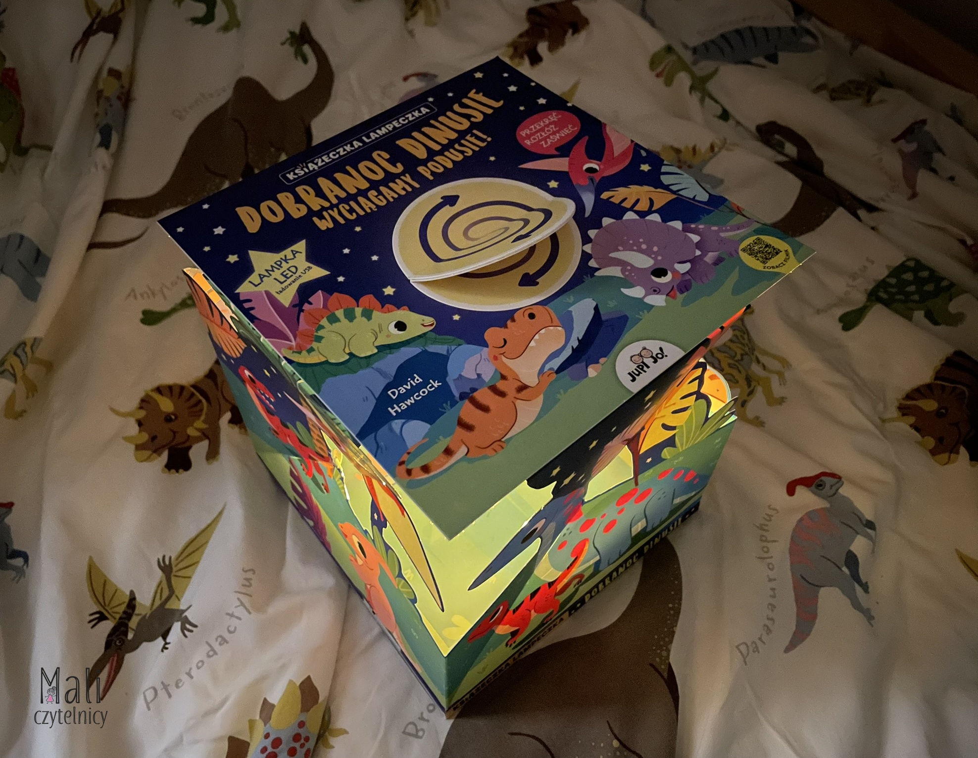 Dobranoc dinusie wyciągamy podusie! Książeczka lampeczka